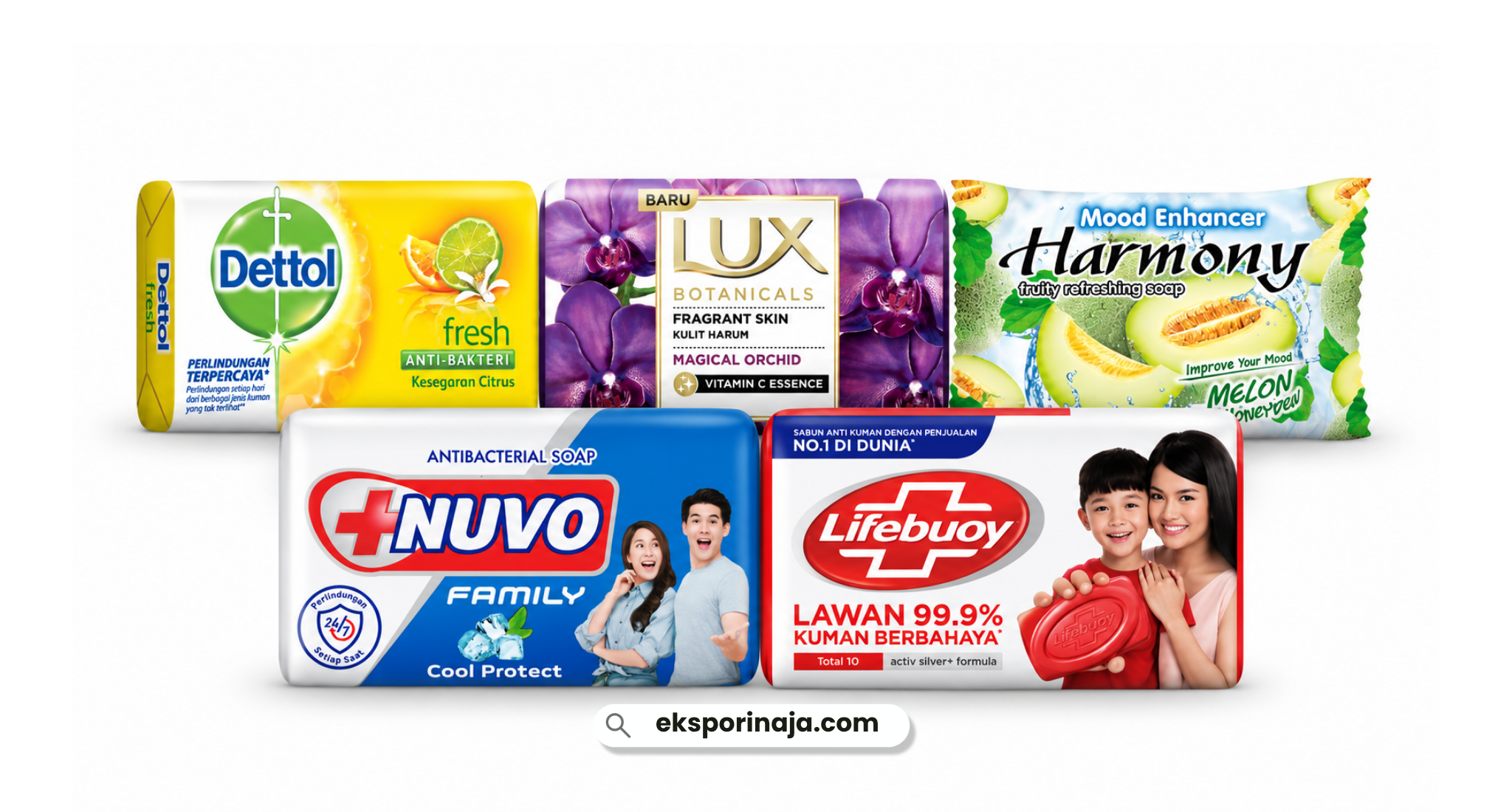 Bar soap products from leading FMCG brands available for sourcing from Indonesia