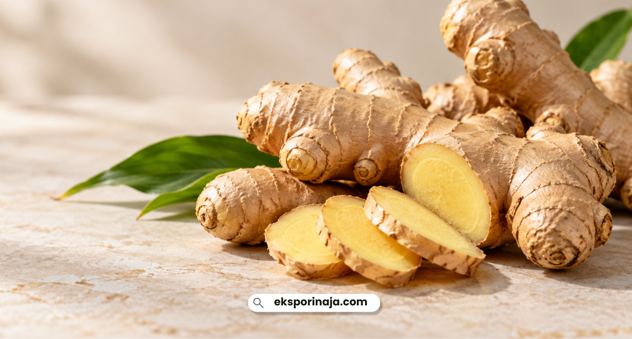 Fresh ginger roots and sliced ginger on a natural background, highlighting the main ingredient in traditional ginger drinks